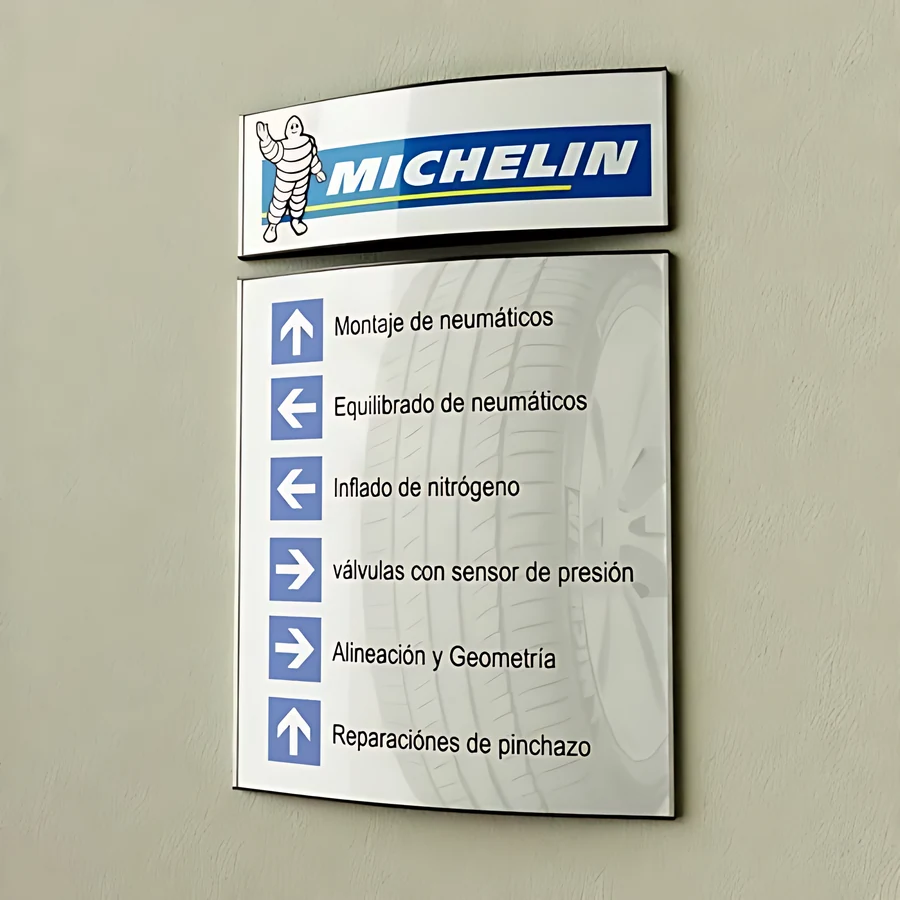 Lama de aluminio para directorios curvos de gran formato, varios colores