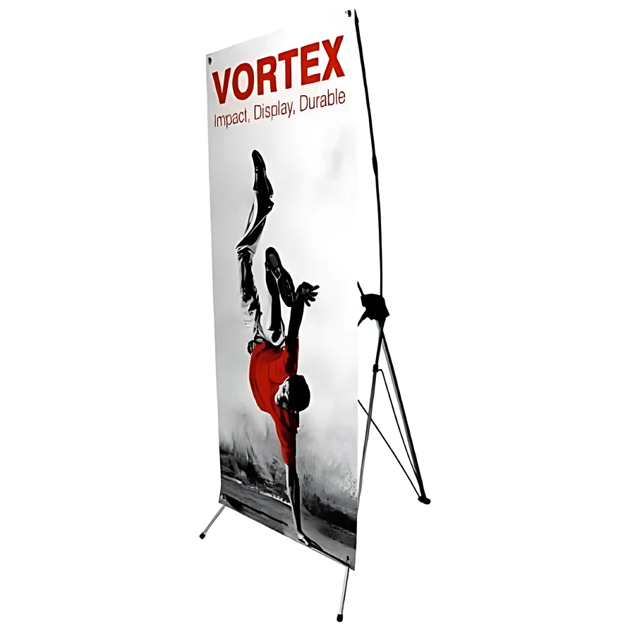 Display enrollable roll-up de dos caras para ferias