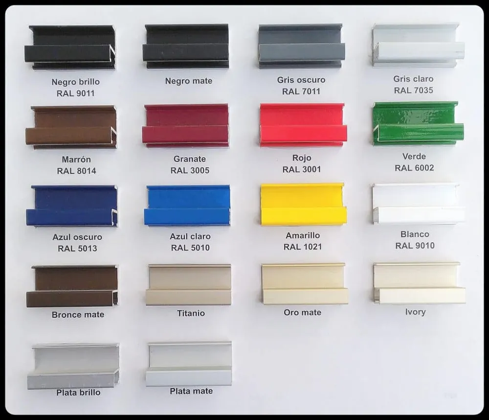 Marco de aluminio lacado para enmarcar cartón pluma, metacrilato o PVC — imagen 2