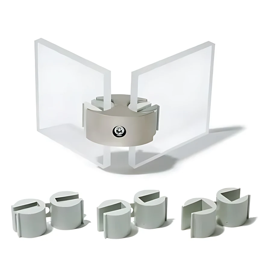 Sistema Klemetric para unir paneles de 10 mm en ángulos de 90 a 180 grados